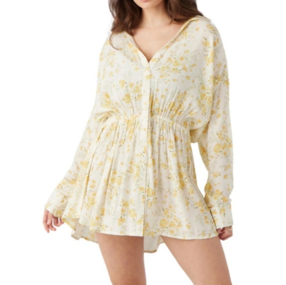 O'Neill Sheer Buttondown Coverup Dress